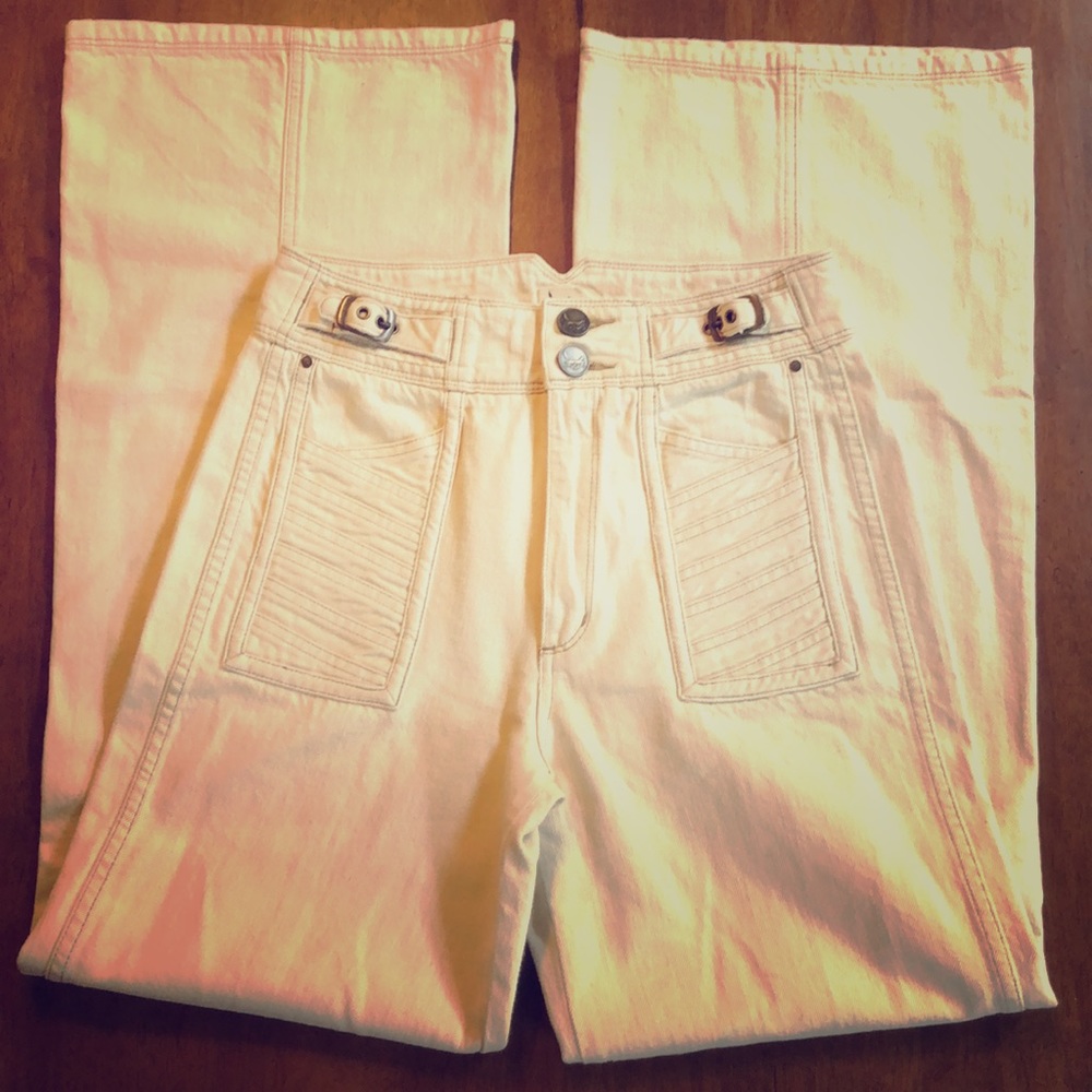 NWOT Radcliffe London cream wide leg sailor jean